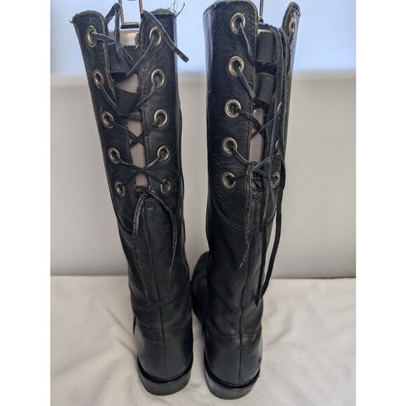 Harley Davidson Ladies Lace Up Back Western Style Boot Black  8.5 EU 39.5 - Picture 4 of 11